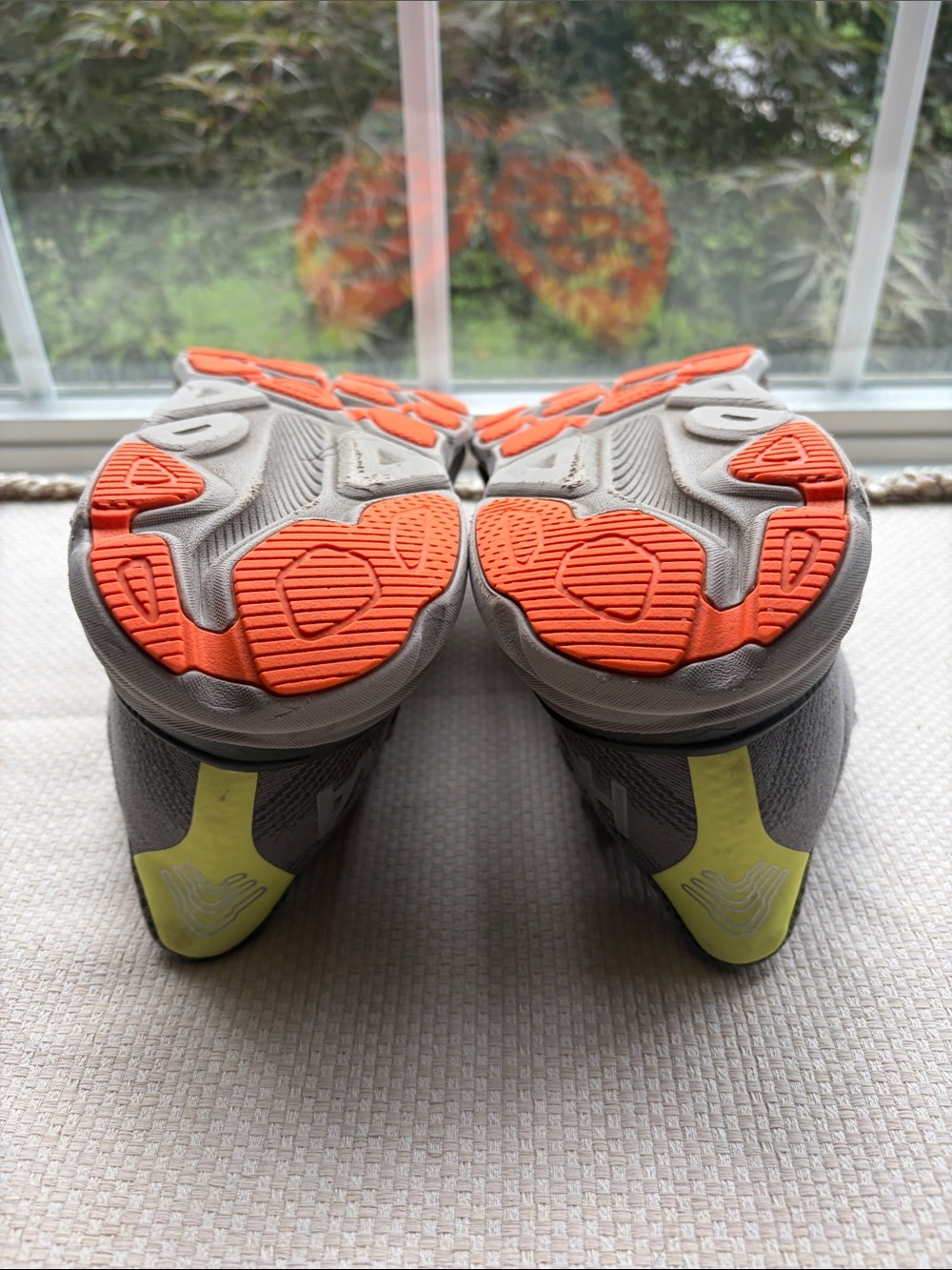 Hoka One One Men's Gray Running Shoes with Neon Lime Accents - Picture 6 of 8